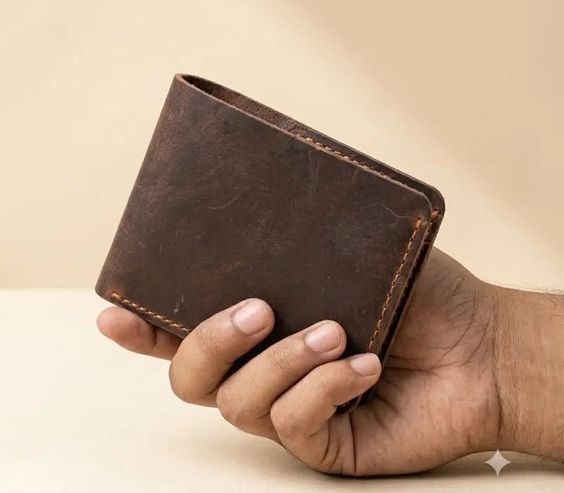 Dark Brown Bifold Handmade Leather Wallet | JJ Leather Crafts
